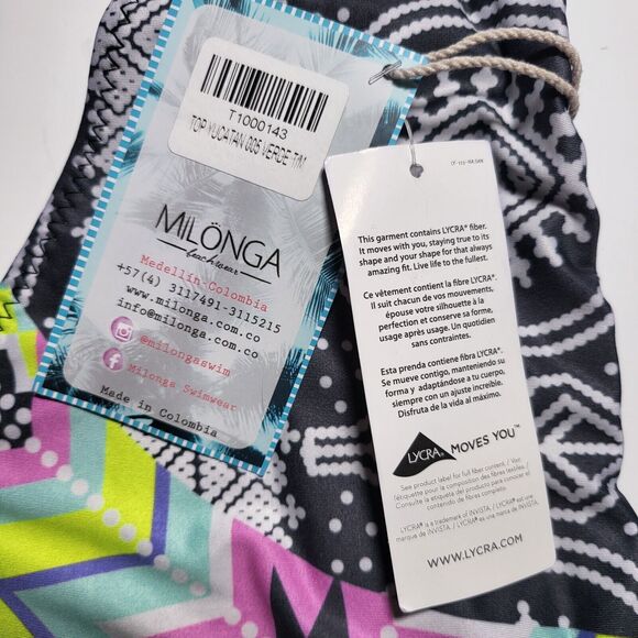 NWT MILONGA Beachwear Yucatan Reversible Halter Lycra Bikini Top‎ Women's Size M - Picture 2 of 6